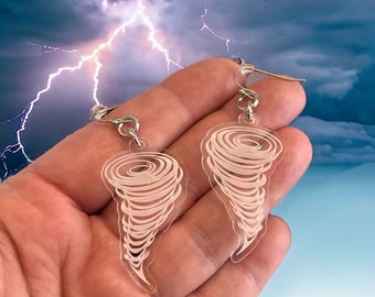 Tornado Earrings - Ideal Gift for Weather Enthusiasts and Storm Chasers - Twister Dangle Earrings