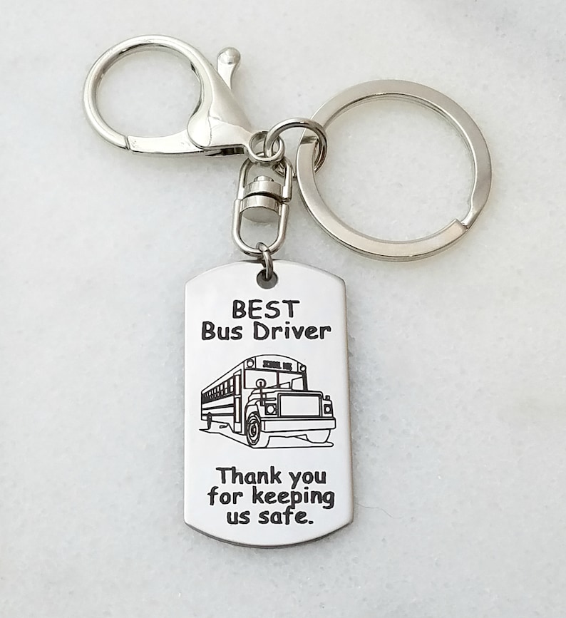 Bus Driver Keychain Engraved Stainless Steel Thank You for | Etsy