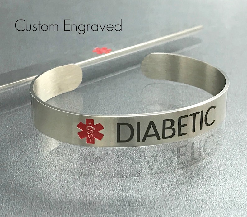 Medical Bracelet Custom Engraved Medic Alert ID Jewelry Etsy