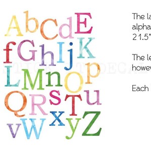 Watercolor Alphabet Wall Decal, Nursery Wall Decal, Peel and Stick ...