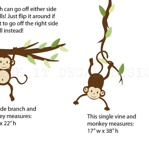Monkey Wall Decals Etsy