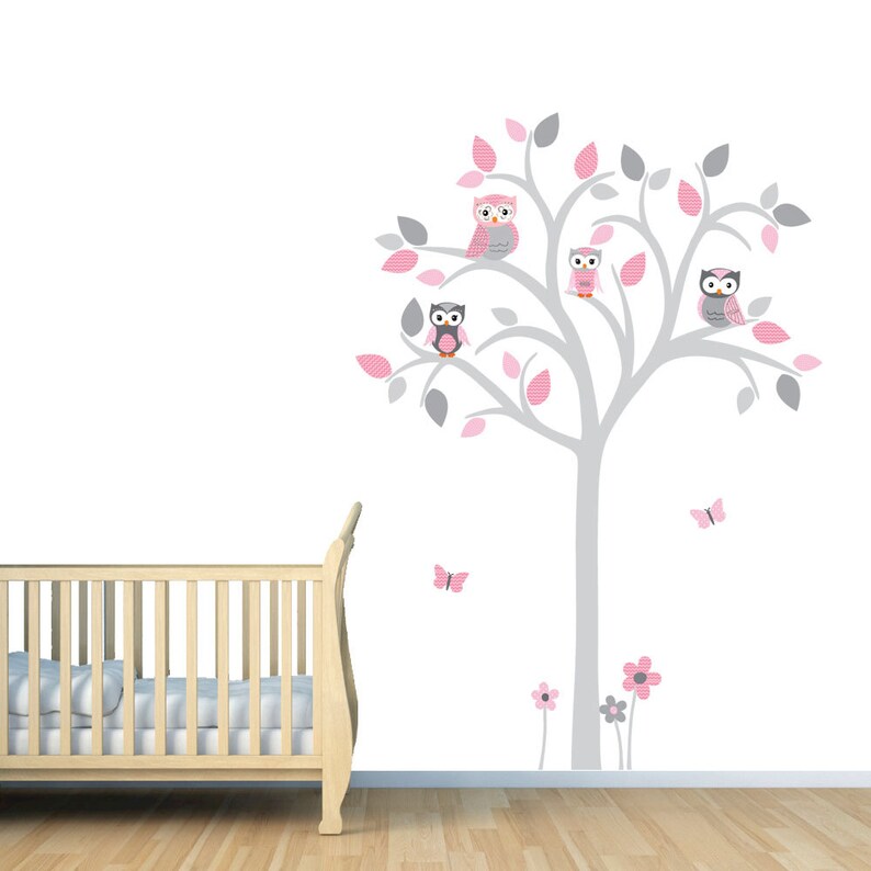 Owl Tree Decal Owl Tree Wall Sticker Owl Nursery Art Owl Etsy