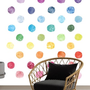 Watercolor Dots, Peel and Stick Decal, Reusable Wall Decal, Repositionable Wall Decal by JM Design Studio
