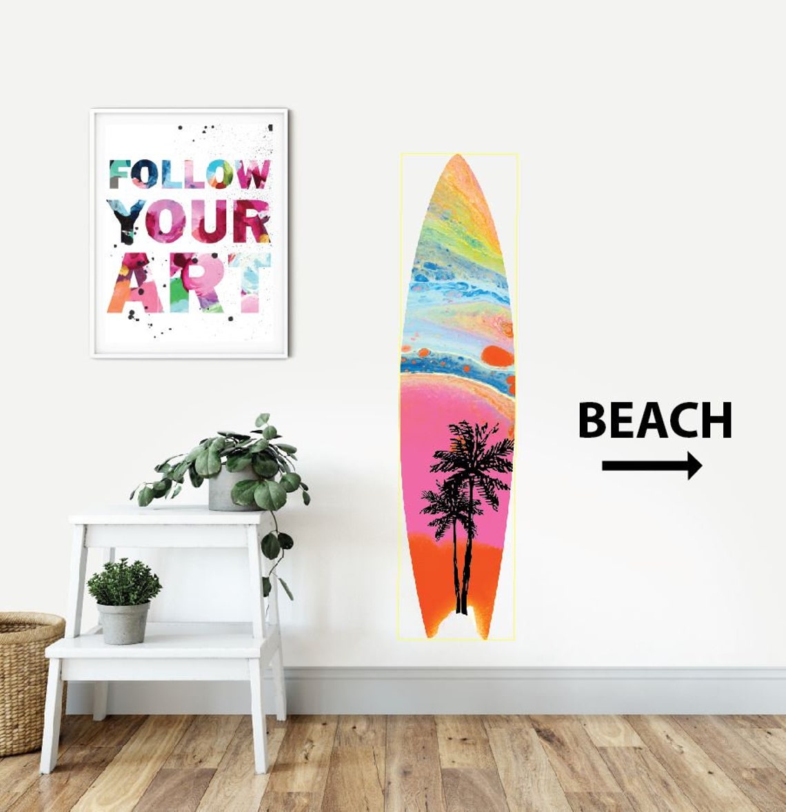 Surfboard Wall Decal Surfboard Decor Surfboard Sticker Etsy Australia