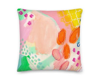 Pastel Fever Accent Pillow, Decorative Pillow, Abstract Art Throw Pillow