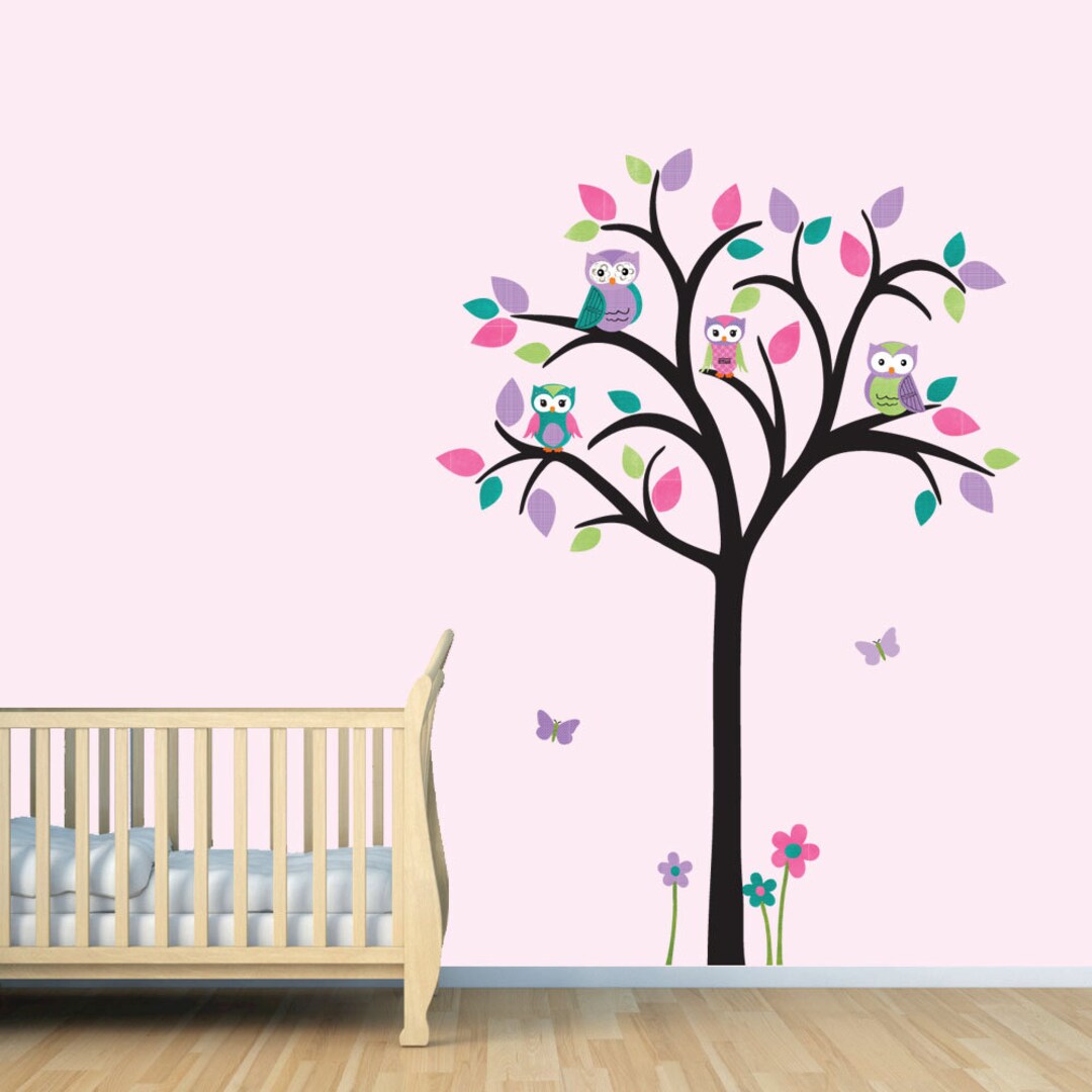 Owl Tree Wall Decal Owl Decor for Nursery Nursery Wall - Etsy