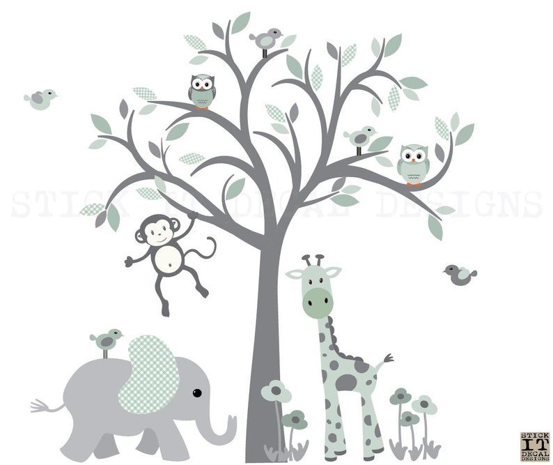 Baby Nursery Wall Decal Jungle Nursery Wall Decal Kids Etsy
