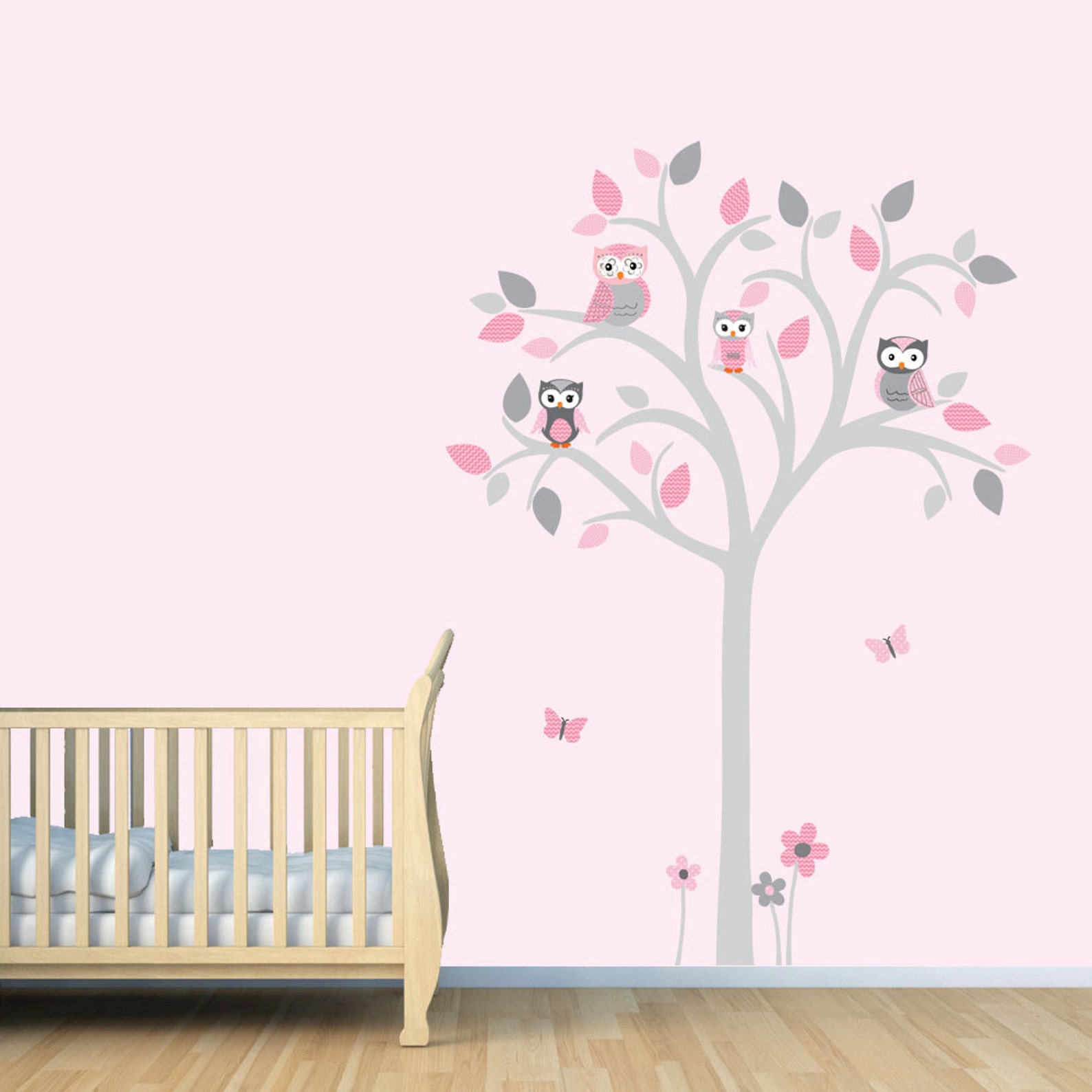 Owl Tree Decal Owl Tree Wall Sticker Owl Nursery Art Owl Etsy