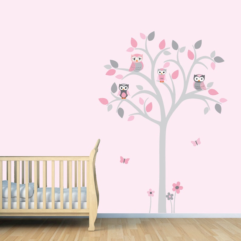 Owl Tree Decal Owl Tree Wall Sticker Owl Nursery Art Owl Etsy