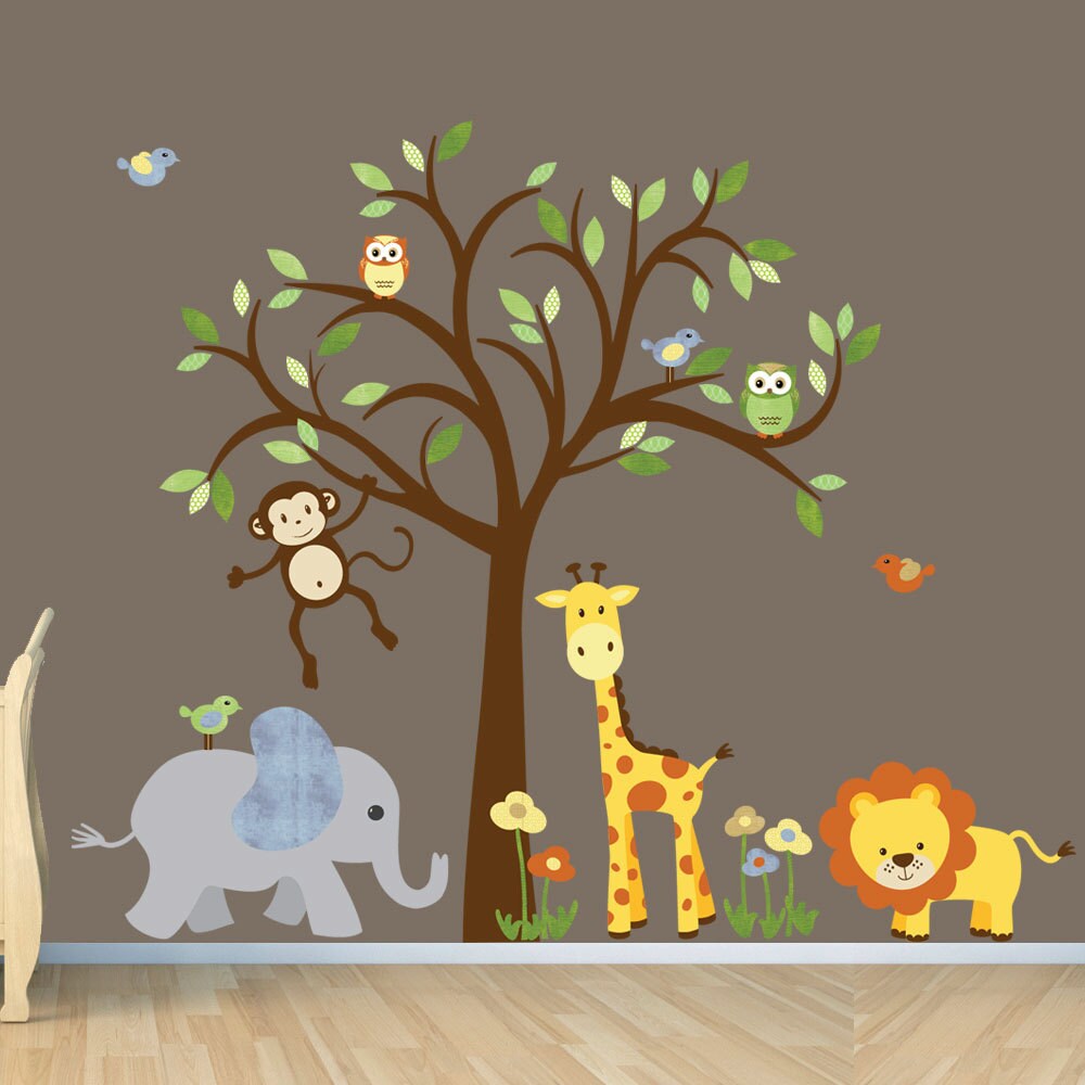 Jungle Wall Decal Safari Nursery Wall Decal Wall Decal Kids Etsy