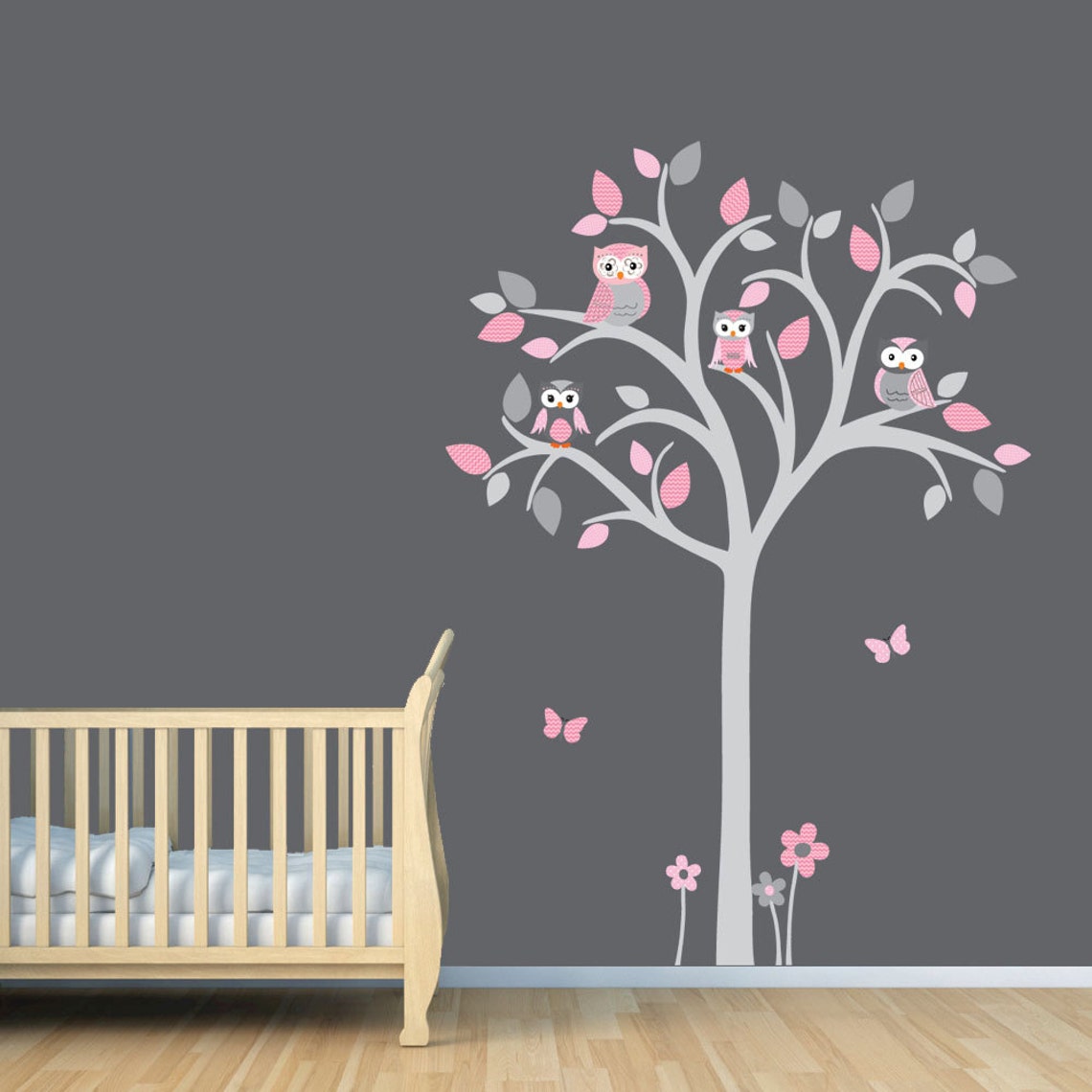 Owl Tree Decal Owl Tree Wall Sticker Owl Nursery Art Owl Etsy