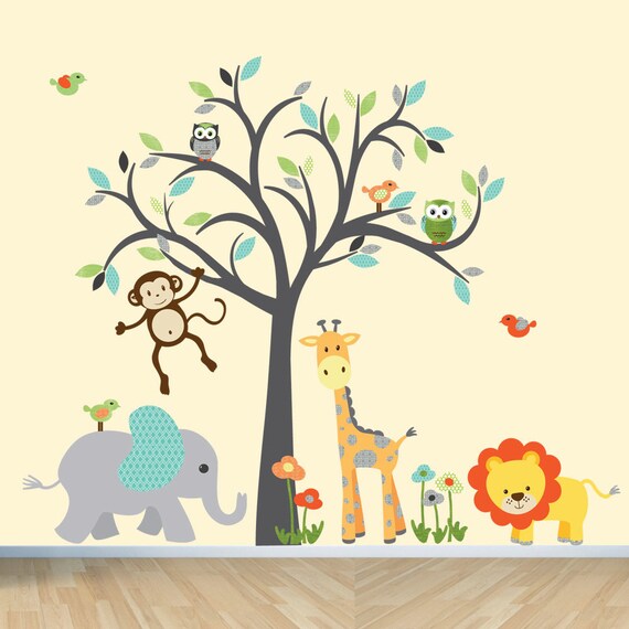 Boy Jungle Wall Sticker Animal Giraffe Decal - Jungle Wall Stickers Boy Jungle Wall Sticker Animal Giraffe Decal - Jungle Wall Stickers