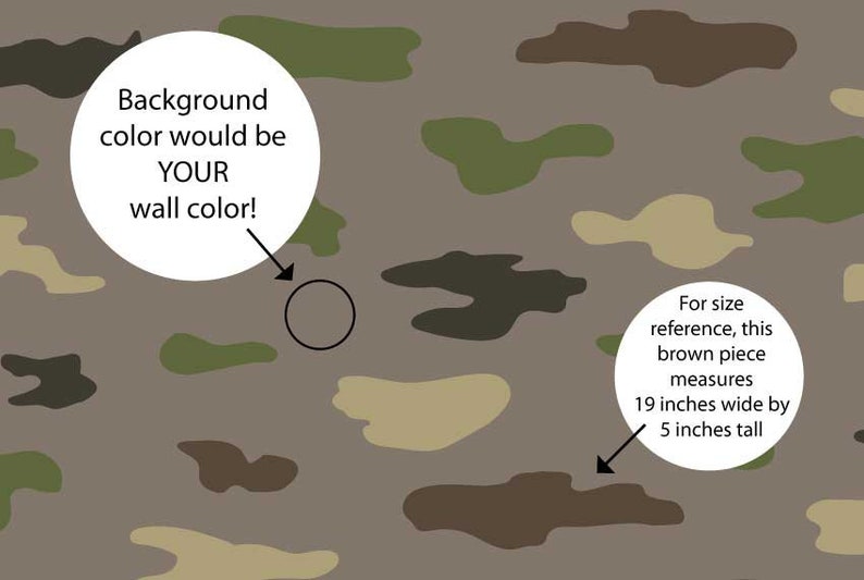 Camo Wall Decal Stickers Camo Room Decor Kids Room Decor Etsy