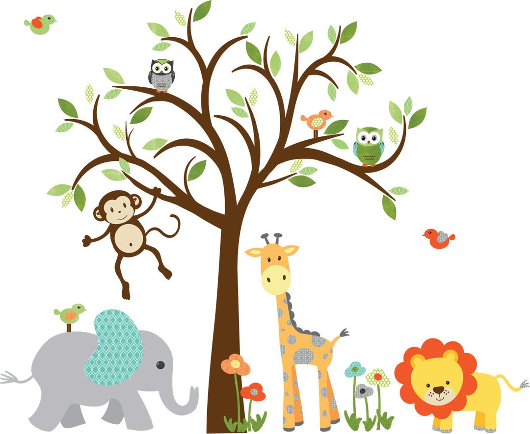 Wall Decal for Boy Childrens Wall Decal Jungle Animal Etsy