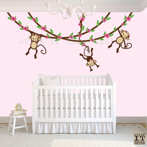 monkey themed nursery for girl