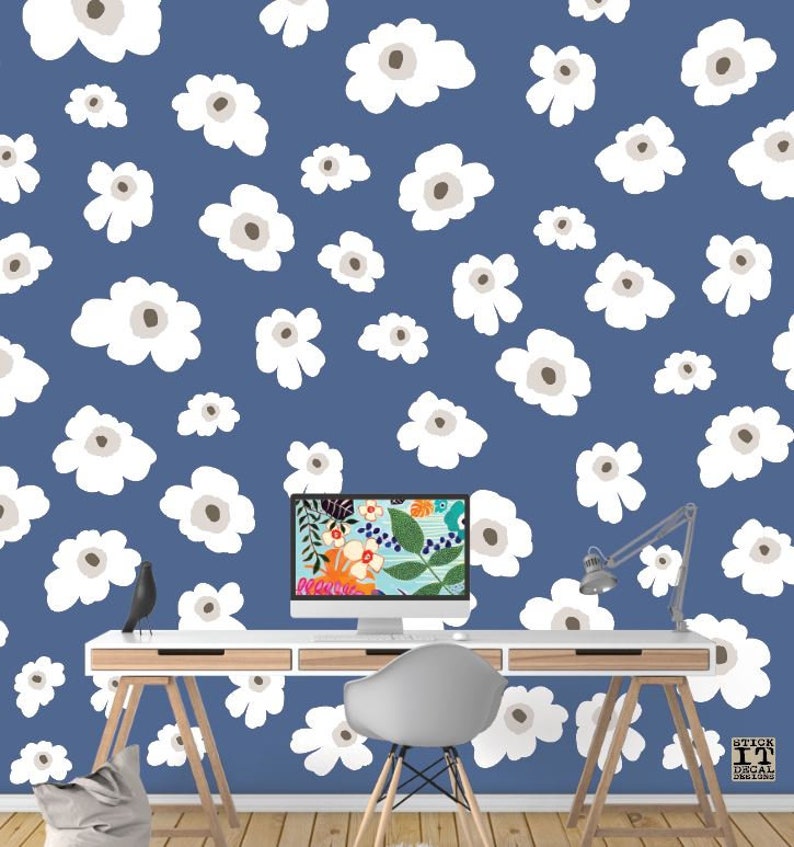 Wallflowers Peel and Stick flower Decals Fabric Wall Decal Etsy