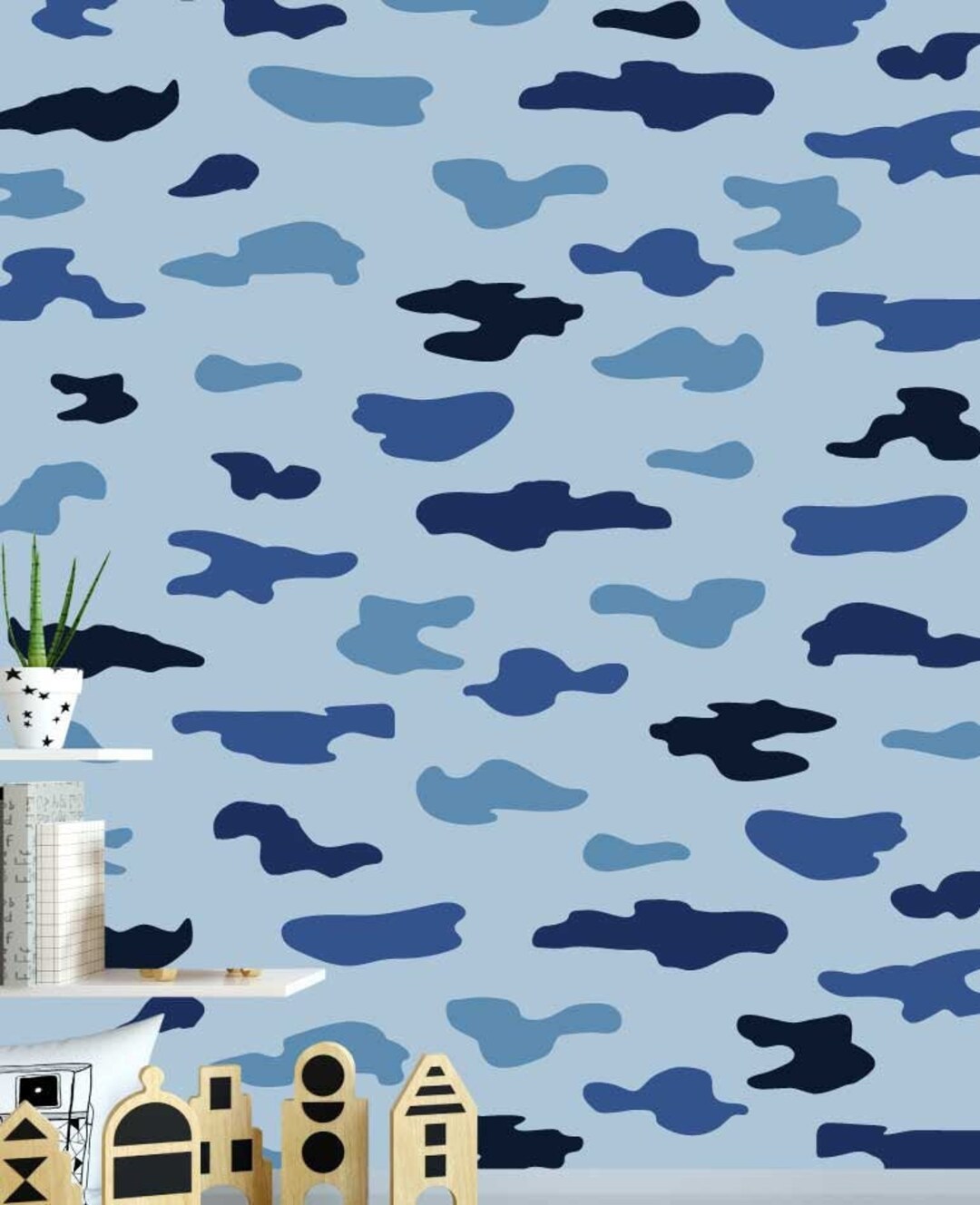 Camo Wall Decal Stickers Camo Room Decor Kids Room Decor Etsy