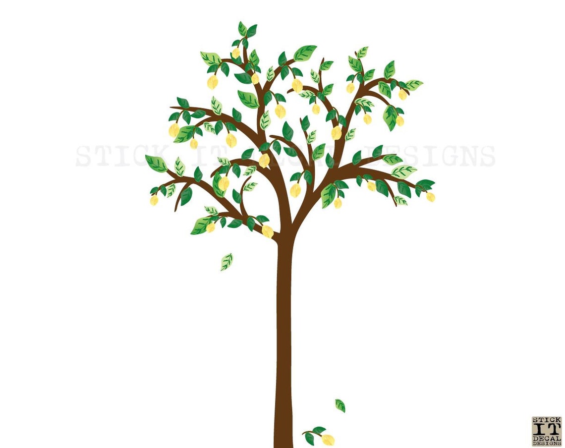Lemon Tree Wall Decal Wall Decal Tree Lemon Decor Wall Etsy
