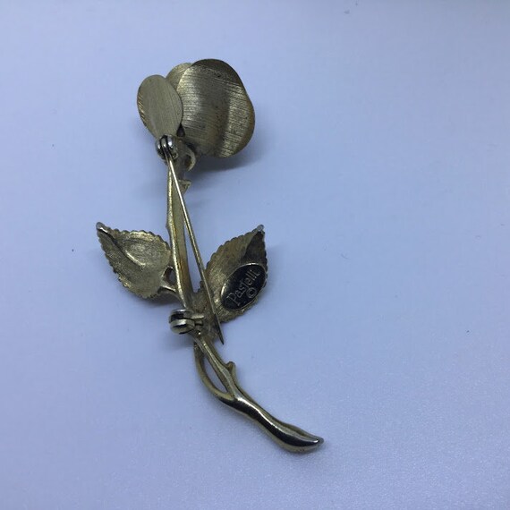 2 Vintage Giovanni gold rose brooch pins in EVC - image 9