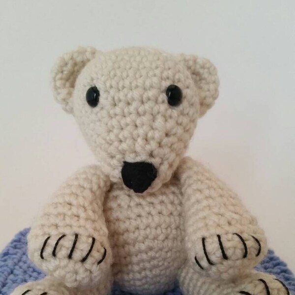 Polar Bear Crochet Animal.  White Polar Bear Doll.  Amigurumi animal crochet