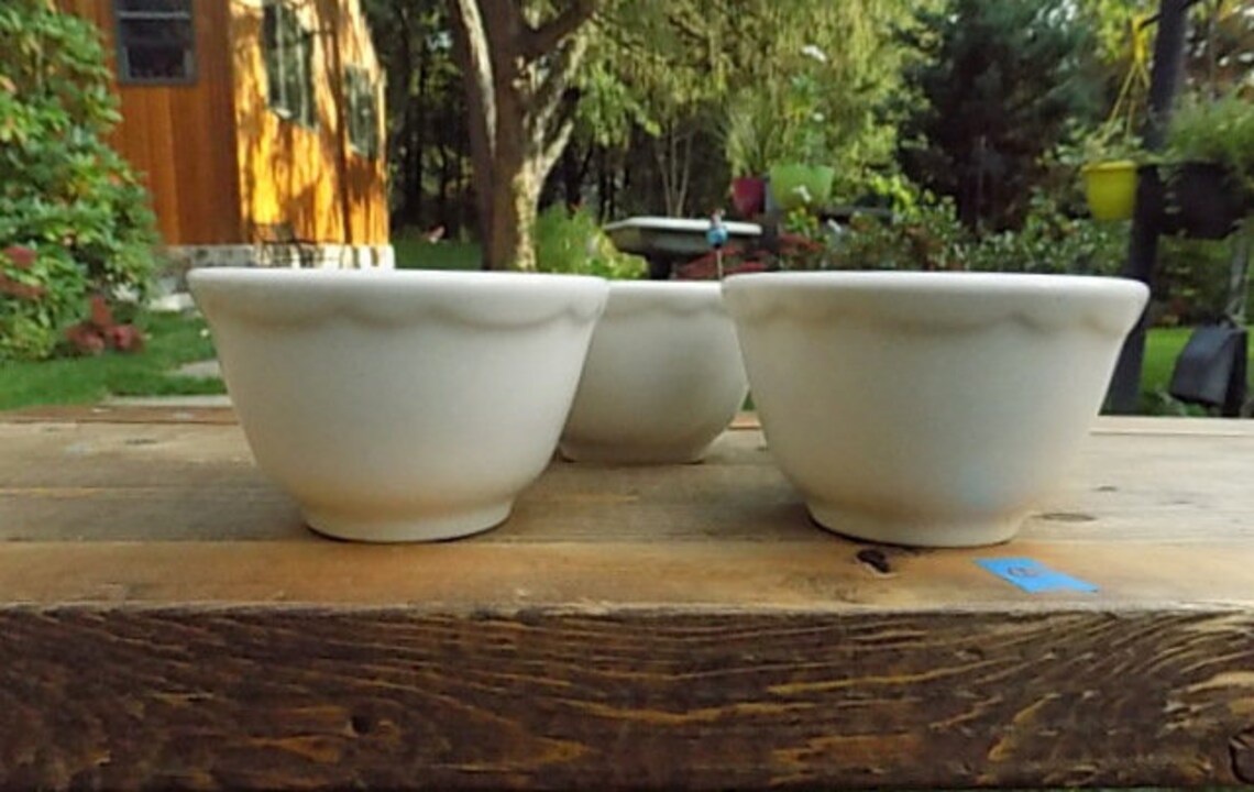 4 Buffalo China Soup Custard Bowls With Saucer Dishes White 6 Oz