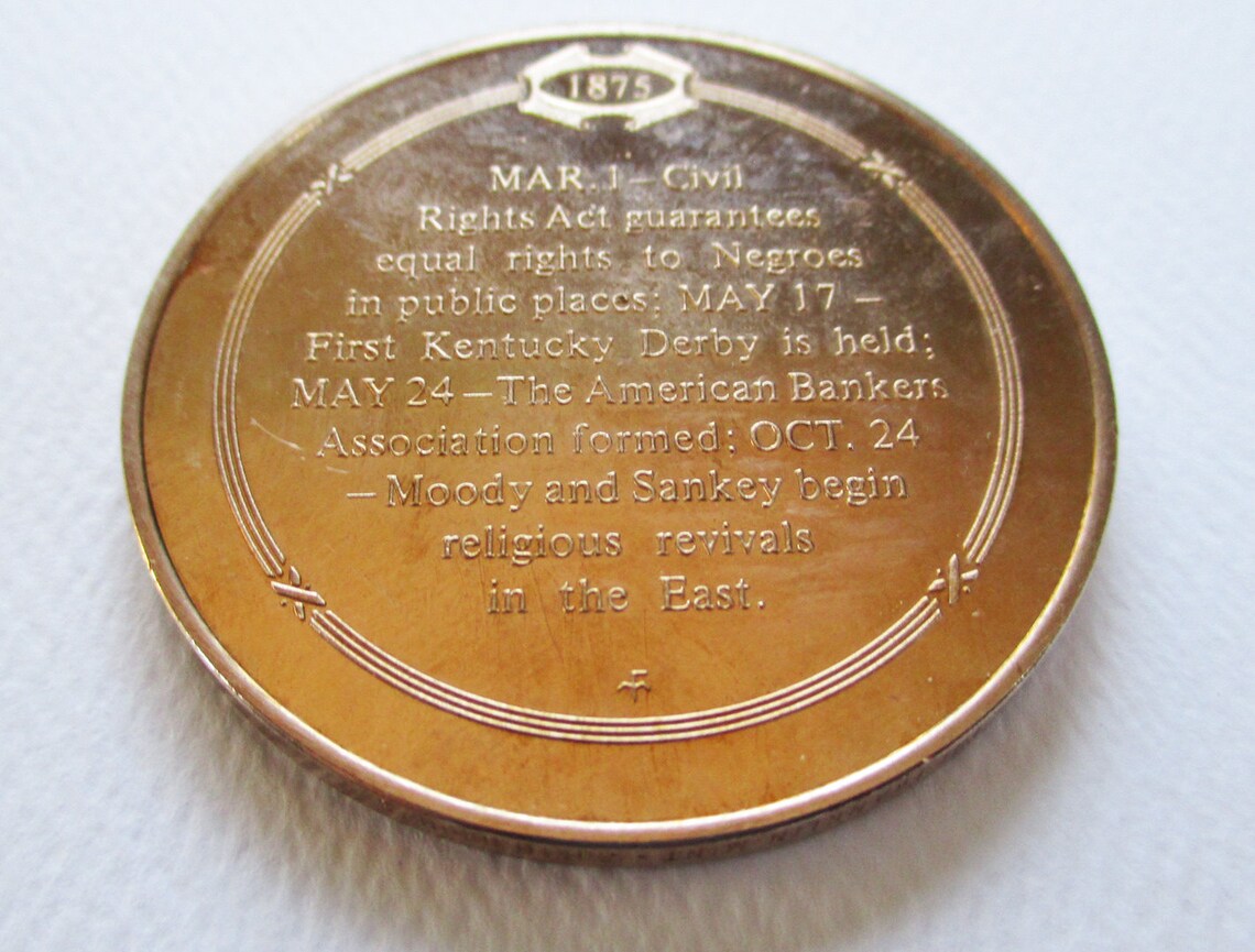 Franklin Mint Solid Bronze Coin 1875great Religious Etsy