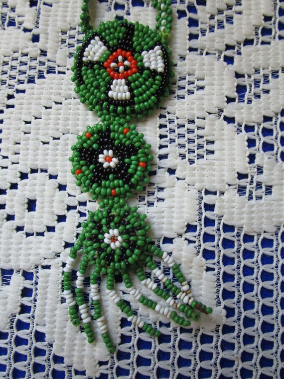 Vintage  handmade beaded native American necklace… - image 2