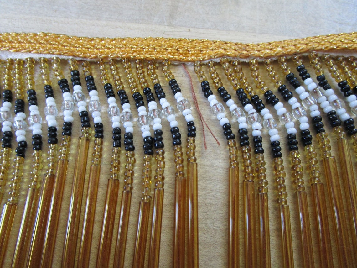 Vintage Handmade Beaded Glass Fringe for lamp shade Colors Etsy