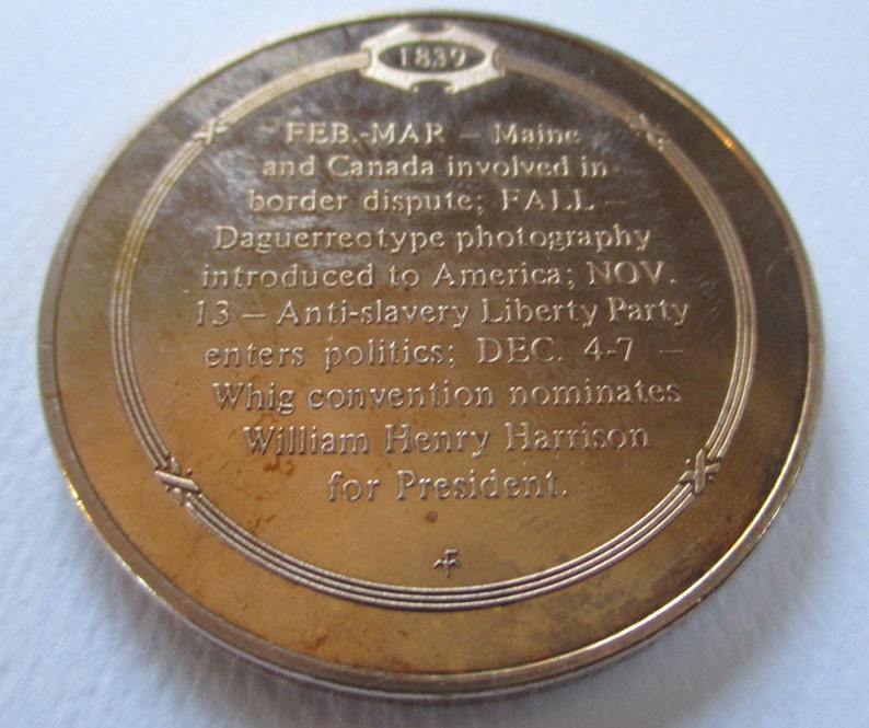 Franklin Mint Solid Bronze Coin Fall 1839 First Use of Etsy