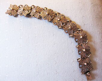 Rancho Alegre Sterling Silver Floral bracelet marked Taxco from the 60's-70 or 80's Estate Find