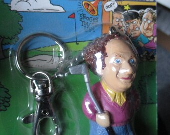 Vintage Three Stooge Key chain "Larry" - Mint on card - Estate find !