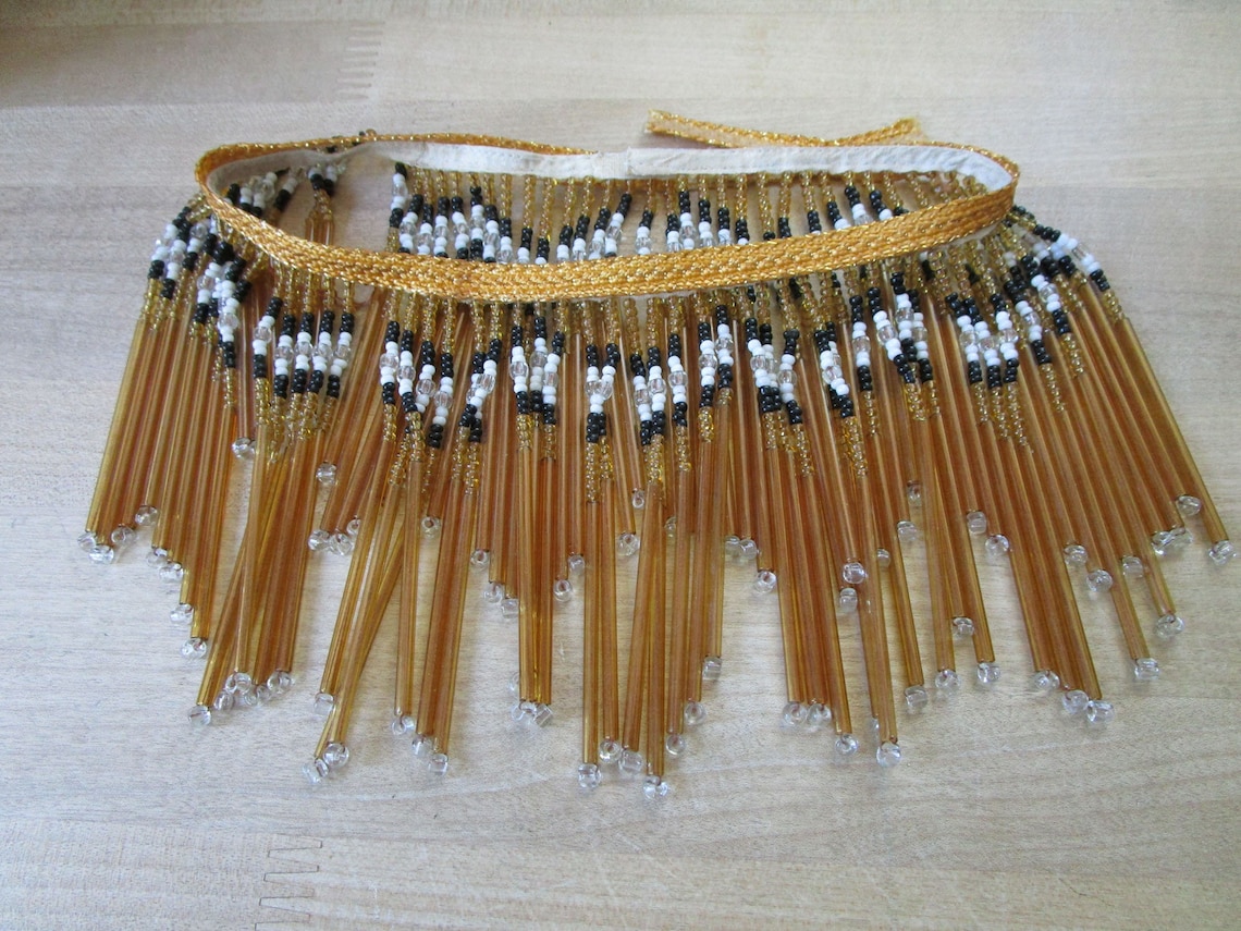 Vintage Handmade Beaded Glass Fringe for lamp shade Colors Etsy