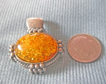 Indian/Mexican   925 Amberina color pendant -  from collection of Roadside stands - Estate find