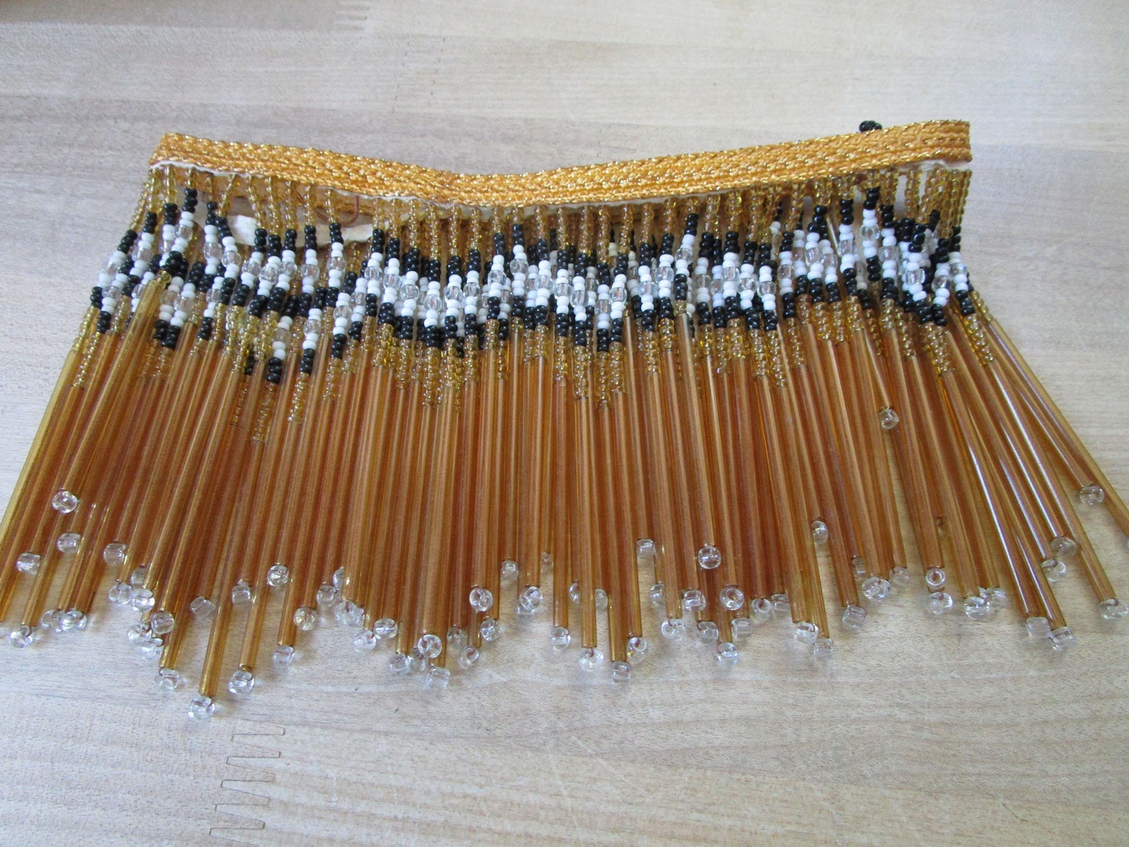 Vintage Handmade Beaded Glass Fringe for lamp shade Colors Etsy