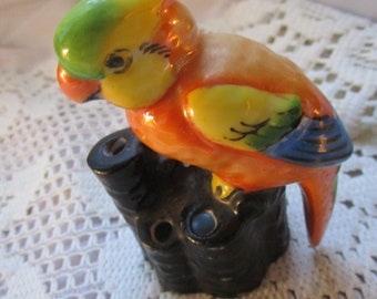 Vintage, Retro, Mid Century Japan Luster Parrot FLower frog - A very awesome piece -COMBINED SHIPPING  - Estate find!