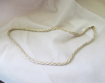 Vintage, Retro Italian Sterling Silver Puffed Link Necklace. 17" - Estate Find!