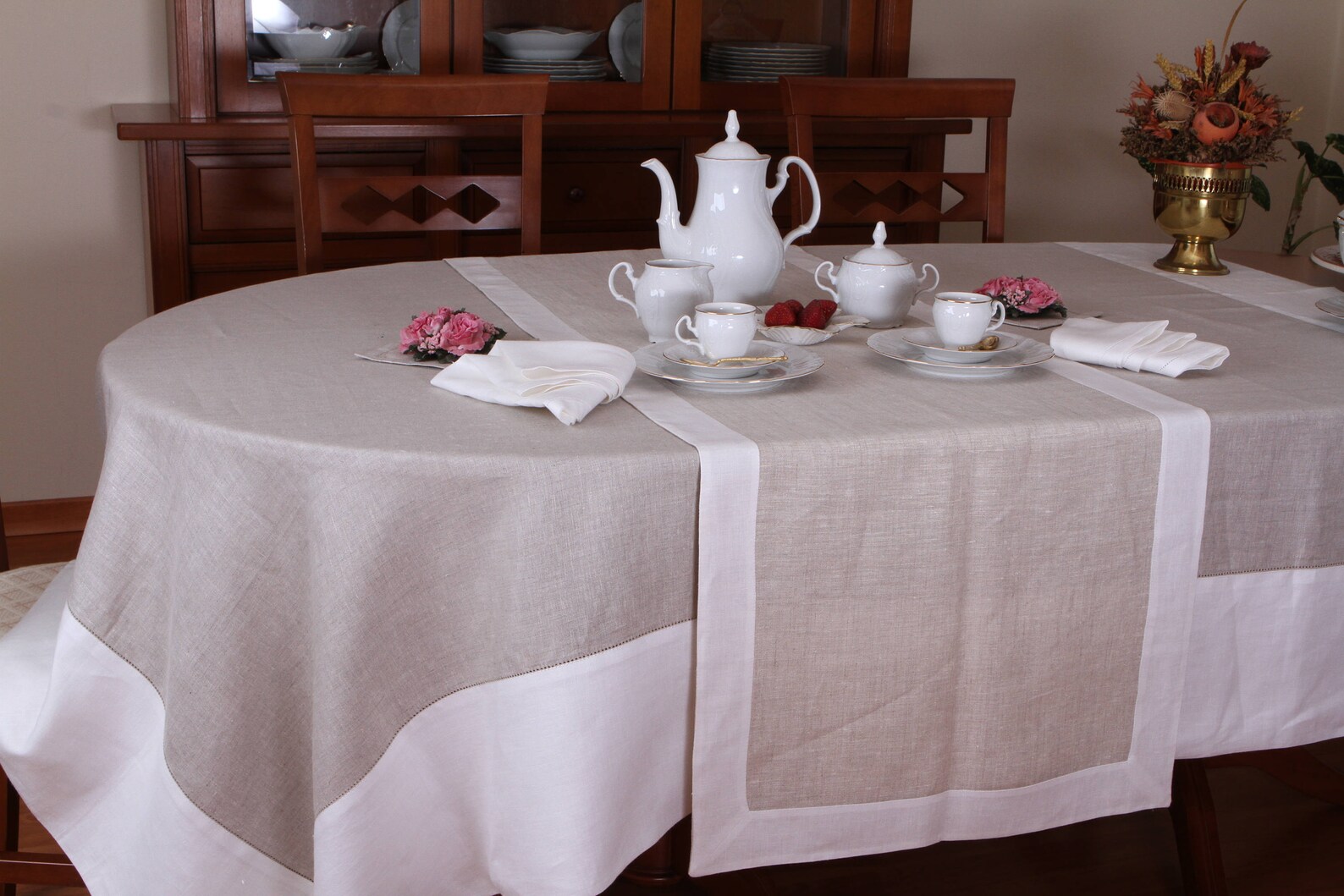 Extra large square tablecloth 90 by 90 inches elegant linen Etsy