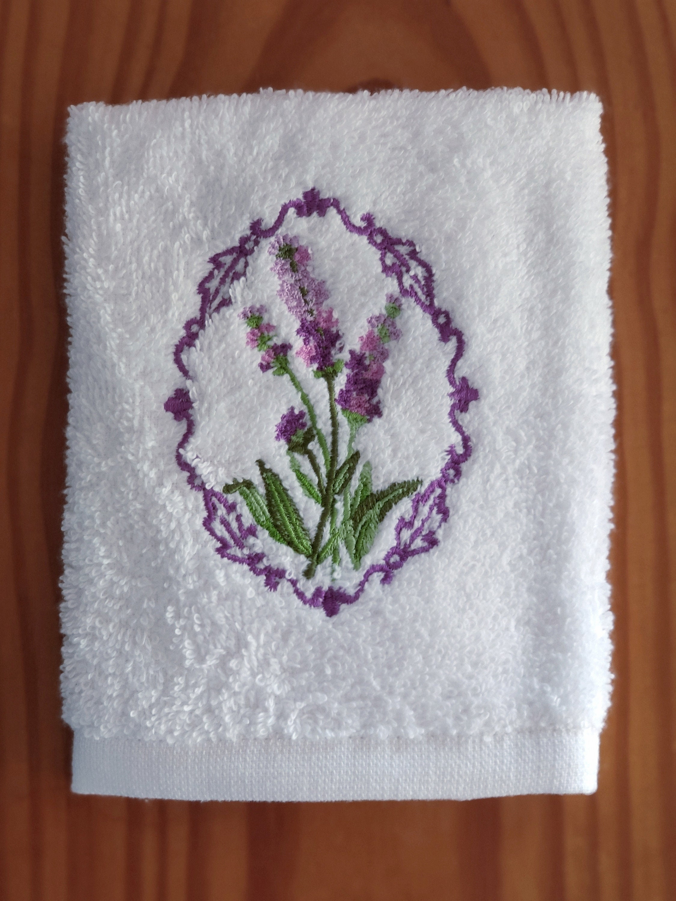 Dish Towels for Kitchen Lavender Embroidery Super Absorbent and