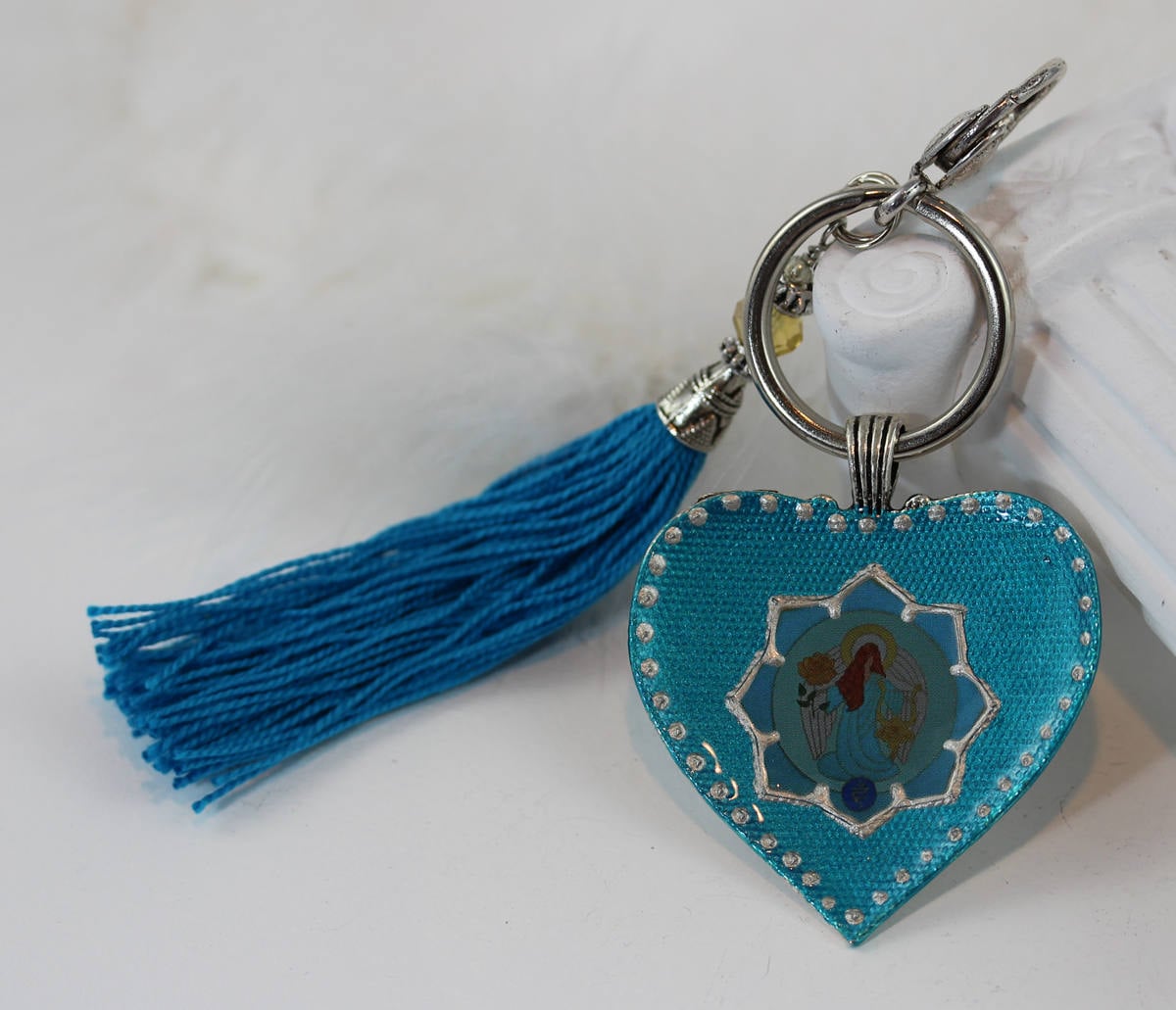 Erzengel Sandalphon Herz Schlüssel und Tasche Engel Anhänger