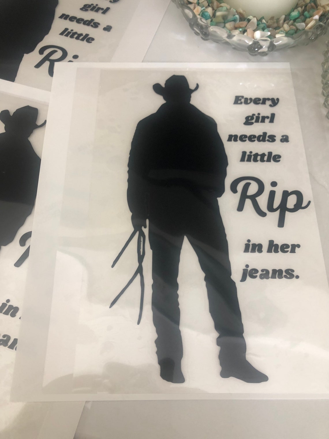 DIY Yellowstone Iron On Heat Press Transfer RIP in Jeans Etsy