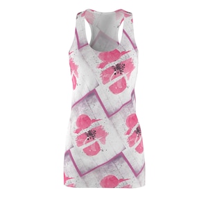 Floral dress Women&#39;s Racerback Dress, Floral Print, Comfortable dress, Summer Dress, Dress, Gift for her, Fashion, Beautiful Dress