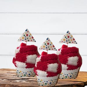 Birthday Cupcake Socks*Fuzzy Socks*Sock Cupcakes*Party Favor*Office Party Gift*Thoughtful Gift*Love*Teacher*Themed Birthday