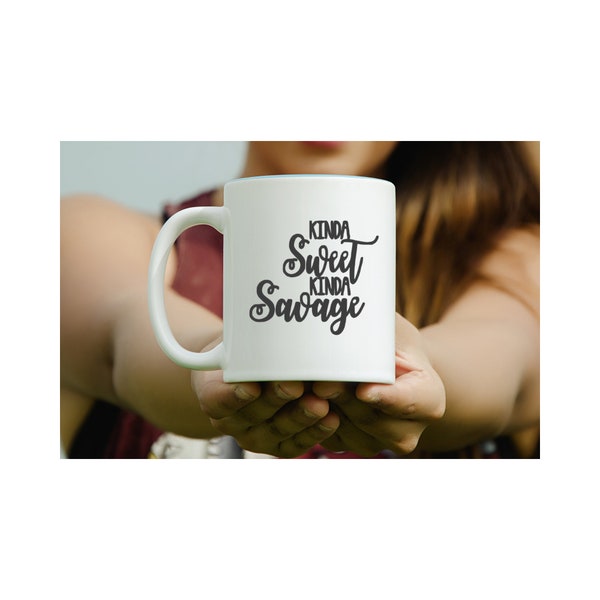 Gift for Mom, Decal, Kinda Sweet Kinda Savage, Coffee Cup Decal, Yeti Decal, Hipter Mug, DIY Decal, Mug transfer