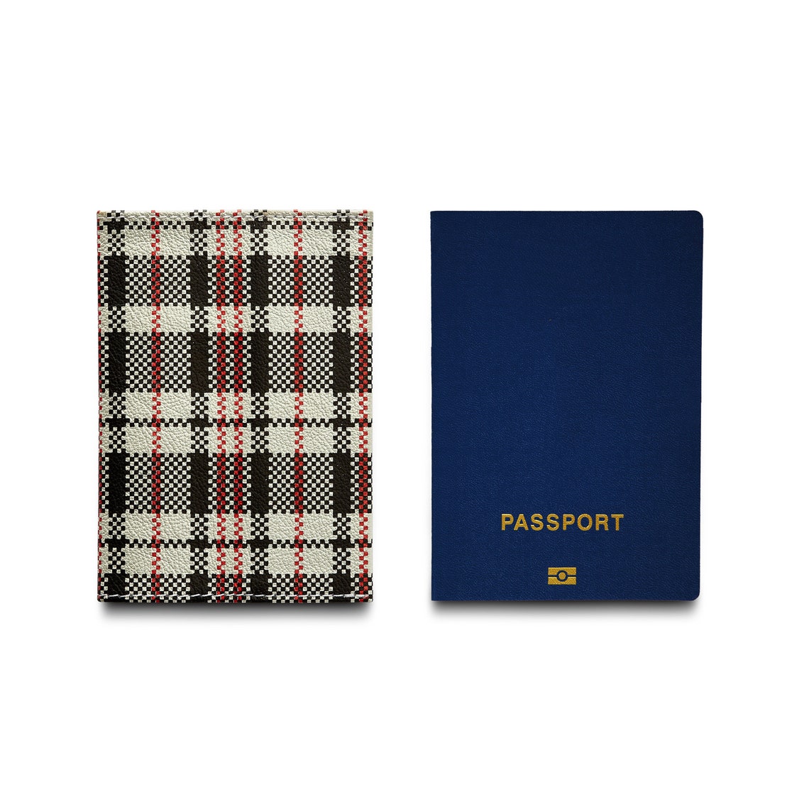 Soft Leather Passport Holder With Print Full Grain Leather Etsy