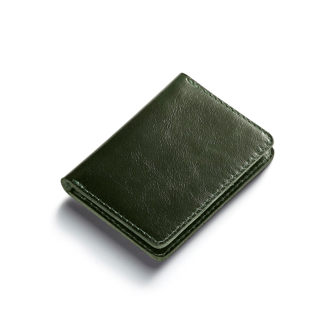 Green Leather Wallet Slim Wallet Minimalist Wallet Slim Etsy