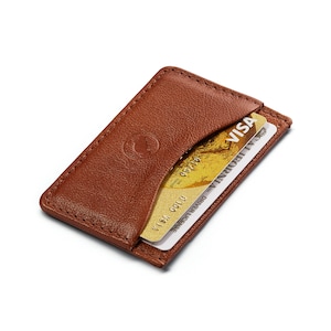 Cartera de cuero ultrafina, billetera minimalista EDC ligera para tarjetas, billetera compacta para uso diario, billetera de cuero elegante para mujer.