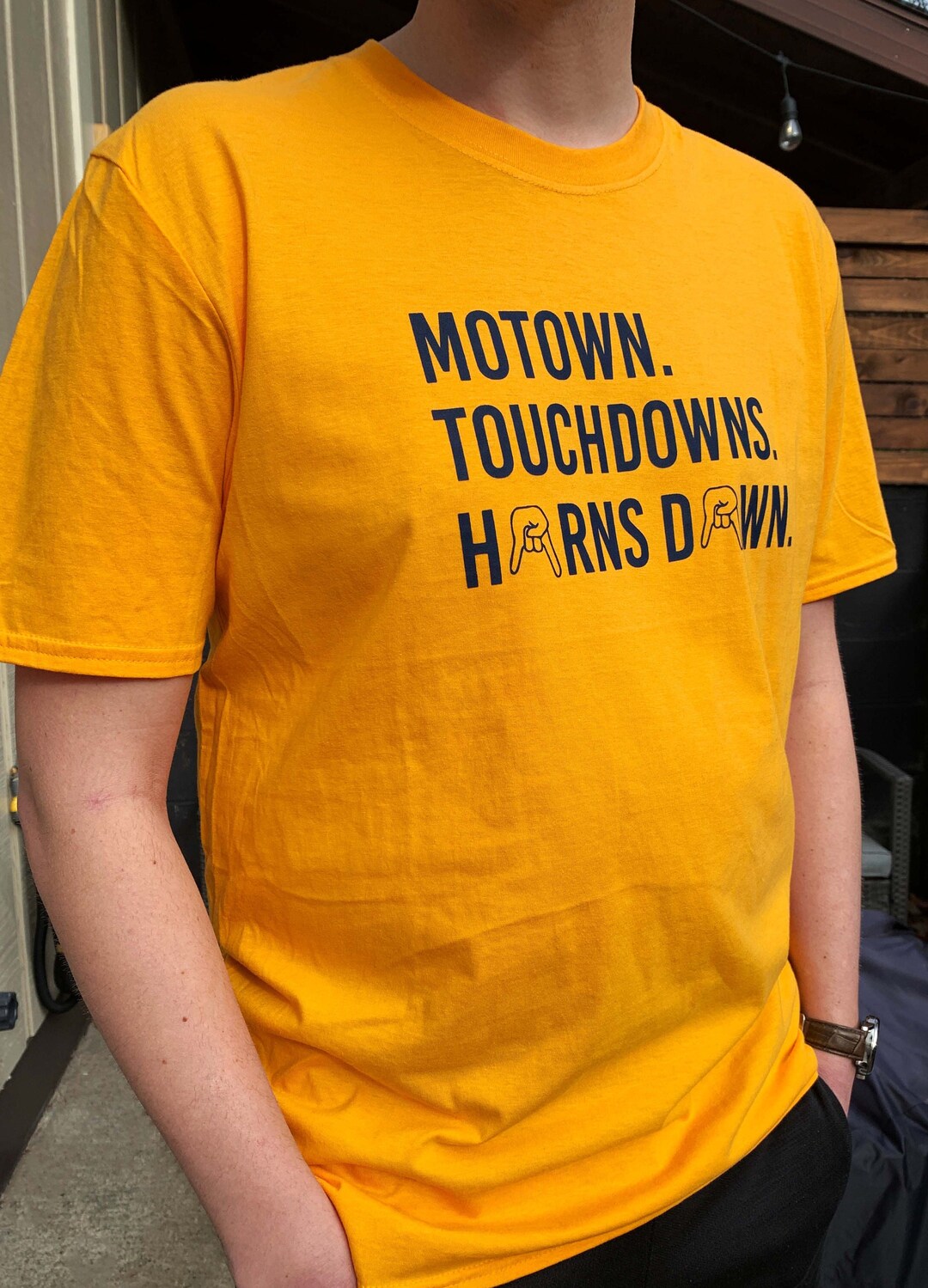 WVU Horns Down Classic Tee Football College Sports Etsy
