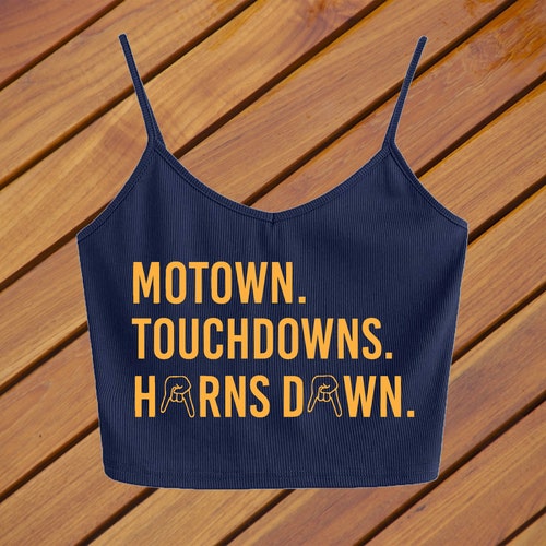 Horns Down Tank Crop Top Tailgate WVU College Etsy