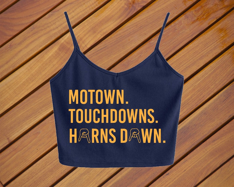 Horns Down Tank Crop Top Tailgate WVU College Etsy