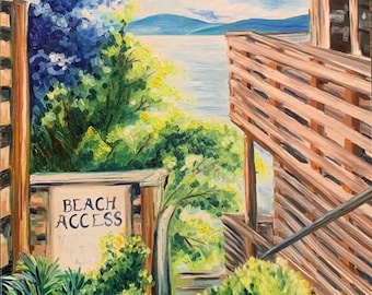 Art Print from Original Oil Painting: Beach Access at Eastsound, Orcas Island, Washington